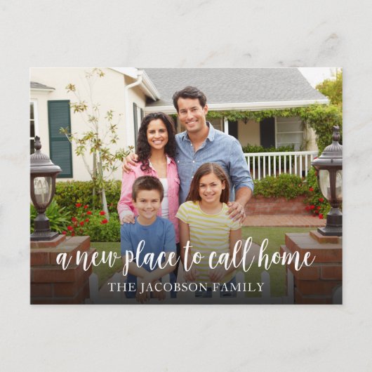 自宅の写真を移動する発表を呼び出す新しい場所 ポストカード (正面)