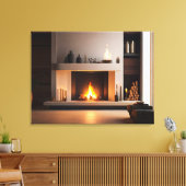 自宅の暖炉 キャンバスプリント (インサイチュ (リビング))