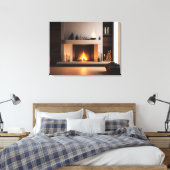 自宅の暖炉 キャンバスプリント (インサイチュ (寝室))