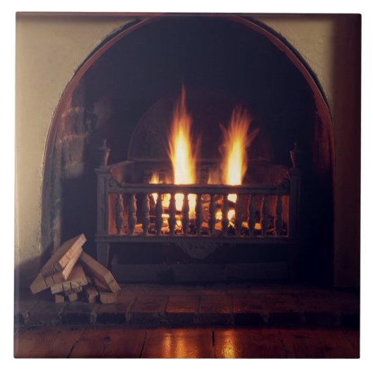 自宅の暖炉 タイル (正面)