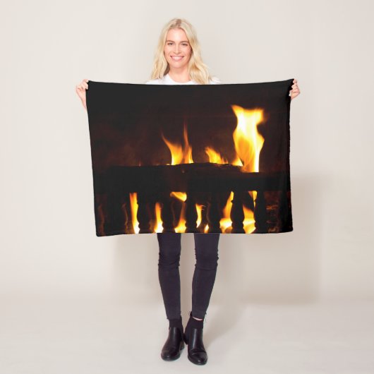 自宅の暖炉 フリースブランケット (インサイチュ)