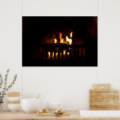 自宅の暖炉 ポスター (キッチン)