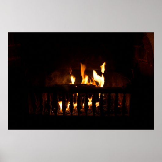 自宅の暖炉 ポスター (正面)