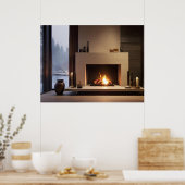 自宅の暖炉 ポスター (キッチン)