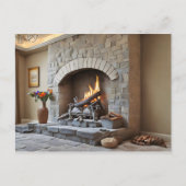 自宅の暖炉 ポストカード (正面)