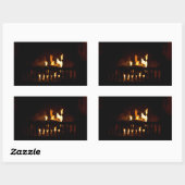 自宅の暖炉 長方形シール (シート)