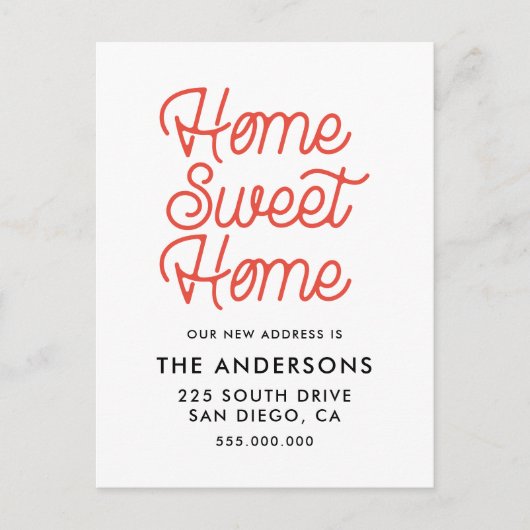 自宅の甘い家の動く発表 ポストカード (正面)