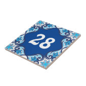 自宅の番号、青と白のアズレホス タイル (側面)