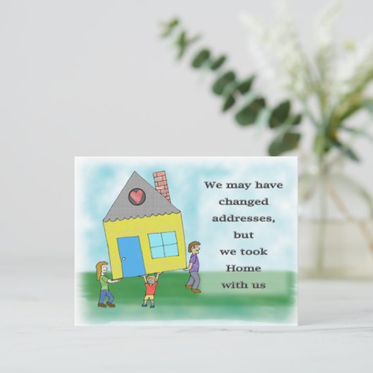 自宅の移動中のお知らせ 案内ポストカード (スタンド正面)