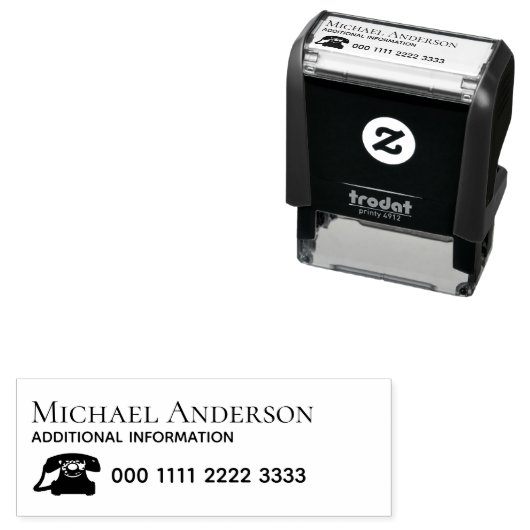 自宅または会社の電連絡話番号 セルフインキングスタンプ (インサイチュ)