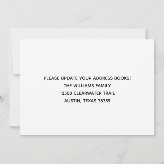 自宅住所の変更かわいいカスタム 案内状 (裏面)