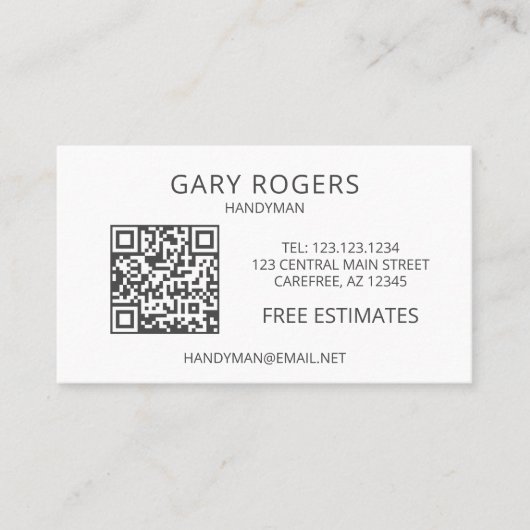 自宅修理用便箋QRコード 名刺 (正面)