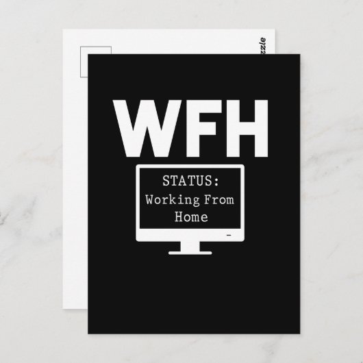 自宅勤務おもしろい者誇りを持った ポストカード (正面/裏面)