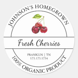 自家栽培ガーデンフレッシュオーガニックさくらんぼラベル ラウンドシール