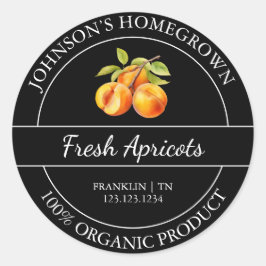 自家栽培ガーデンフレッシュオーガニックアプリコットラベル ラウンドシール