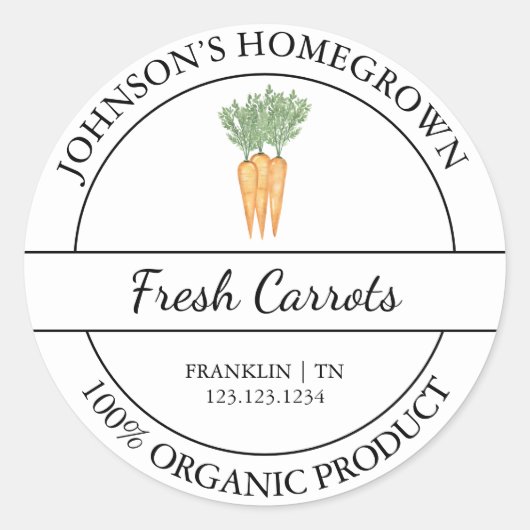 自家栽培ガーデンフレッシュオーガニックニングラベル ラウンドシール (正面)