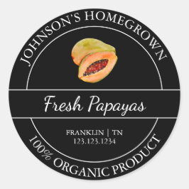 自家栽培ガーデンフレッシュオーガニックパパイヤラベル ラウンドシール