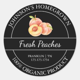 自家栽培ガーデンフレッシュオーガニックピーチラベル ラウンドシール
