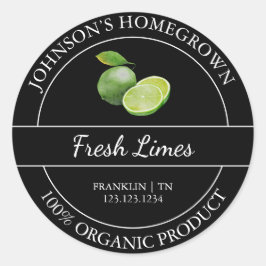 自家栽培ガーデンフレッシュオーガニックライムラベル ラウンドシール
