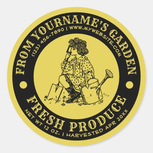 自家栽培ガーデンフレッシュラベルテンプレート ラウンドシール (正面)