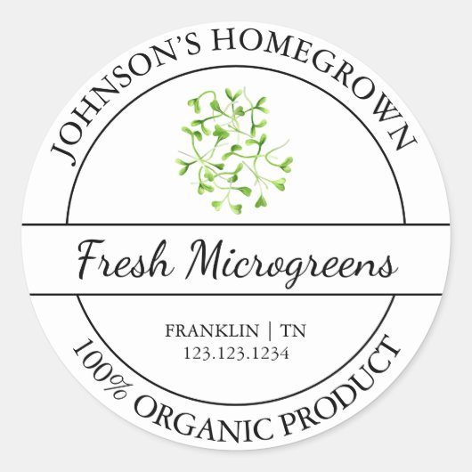 自家栽培ガーデン生オーガニックのミクロ ラウンドシール (正面)