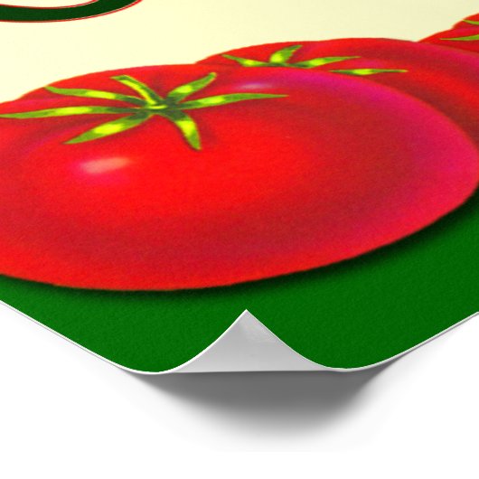 自家栽培トマトガーデナーことわざポスター ポスター (角)