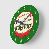 自家栽培トマトレトロガーデナーウォールクロック ラウンド壁時計 (傾斜)