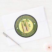 自家栽培ワックスビーンズ缶詰ラベルテンプレート ラウンドシール (封筒)