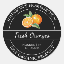 自家栽培 庭の新鮮 オーガニック オレンジラベル ラウンドシール