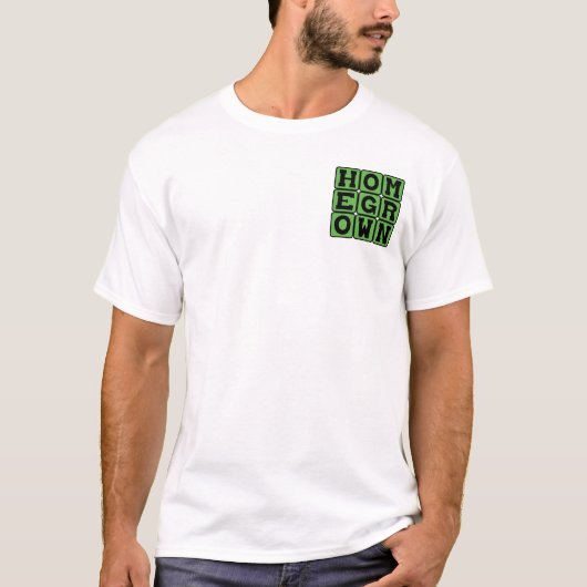 自家栽培、自宅の庭で育てた Tシャツ (正面)