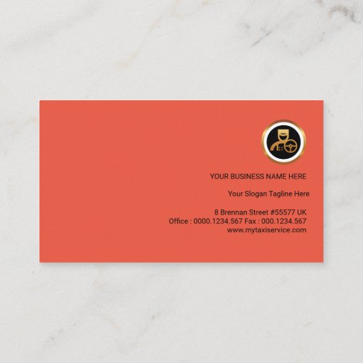 自家用タクシー運転手シンプルモノグラムタクシー 名刺 (裏面)