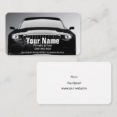 自家用自動車又はタクシーエレガントブラックビジネスカード 名刺 (正面/裏面)