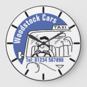 自家用車タクシーデザイン ラージ壁時計 (正面)
