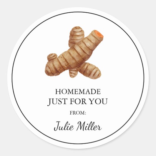 自家製あなただけのターメリックラベル ラウンドシール (正面)