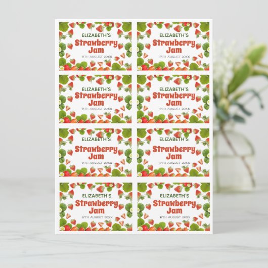 自家製いちごジャムのラベルのダウンロード シーズンカード (スタンド正面)