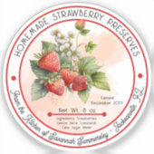 自家製いちご保存缶詰 シール (正面)