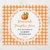 自家製かぼちゃジュース飲料 リキュールボトルラベル (シングルラベル)