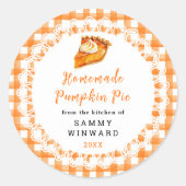 自家製かぼちゃパイ食品ラベル ラウンドシール (正面)