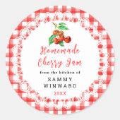 自家製さくらんぼジャムキャニングラベル ラウンドシール (正面)