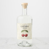 自家製さくらんぼジュースラベルヴィンテージスタイル リキュールボトルラベル (正面)