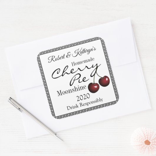 自家製さくらんぼパイムーンシャインパーソナライズされた スクエアシール (封筒)