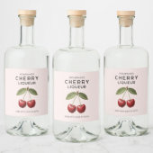 自家製さくらんぼリキュールラベルヴィンテージスタイル リキュールボトルラベル (ボトル)