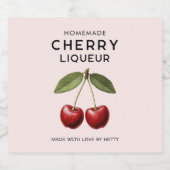 自家製さくらんぼリキュールラベルヴィンテージスタイル リキュールボトルラベル (シングルラベル)