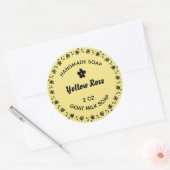 自家製せっけん素朴花リースカントリーイエロー ラウンドシール (封筒)