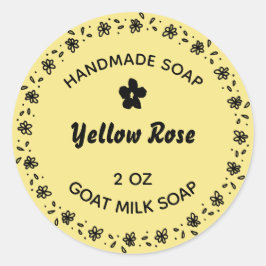 自家製せっけん素朴花リースカントリーイエロー ラウンドシール