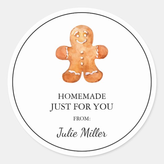 自家製だけでジンジャーパンのクッキーのラベル ラウンドシール (正面)