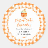 自家製にんじんケーキカップケーキ食品ラベル ラウンドシール (正面)