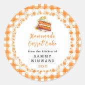自家製にんじんケーキ食品ラベル ラウンドシール (正面)