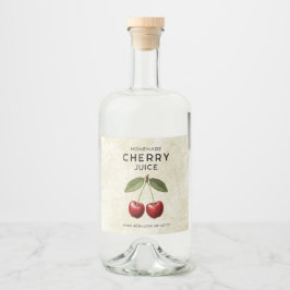 自家製のチェリージュースラベル ヴィンテージスタイル リキュールボトルラベル