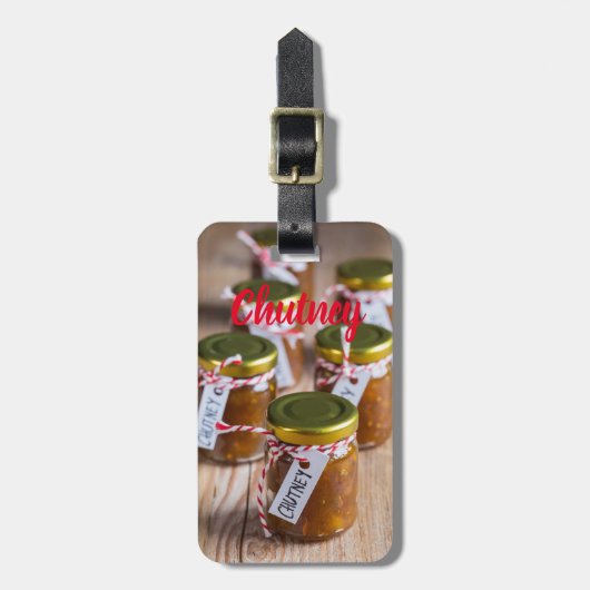 自家製のチュトニーオニオンパイナップルキッチンギフト ラゲッジタグ (正面縦)